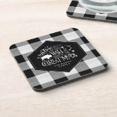 ワイルドワンダートクリスマスブラックバッファロープレイドID604 コースター (左側)