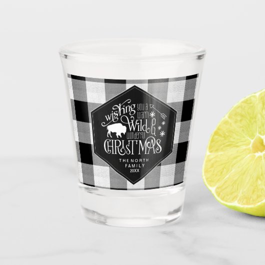 ワイルドワンダートクリスマスブラックバッファロープレイドID604 ショットグラス (正面)
