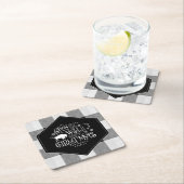 ワイルドワンダートクリスマスブラックバッファロープレイドID604 スクエアペーパーコースター (インサイチュ)