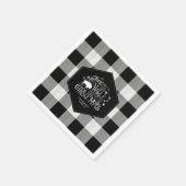 ワイルドワンダートクリスマスブラックバッファロープレイドID604 スタンダードカクテルナプキン (角)