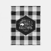 ワイルドワンダートクリスマスブラックバッファロープレイドID604 フリースブランケット (正面)