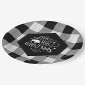 ワイルドワンダートクリスマスブラックバッファロープレイドID604 ペーパープレート (アングル)