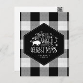ワイルドワンダートクリスマスブラックバッファロープレイドID604 ポストカード (正面/裏面)