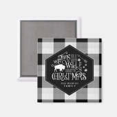 ワイルドワンダートクリスマスブラックバッファロープレイドID604 マグネット (正面/裏面)