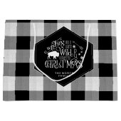 ワイルドワンダートクリスマスブラックバッファロープレイドID604 ラージペーパーバッグ (正面)