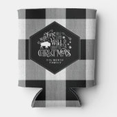 ワイルドワンダートクリスマスブラックバッファロープレイドID604 缶クーラー (正面)