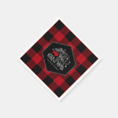 ワイルドワンダートクリスマスレッドバッファロープレイドID604 スタンダードカクテルナプキン (角)