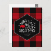 ワイルドワンダートクリスマスレッドバッファロープレイドID604 ポストカード (正面/裏面)