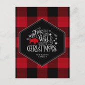 ワイルドワンダートクリスマスレッドバッファロープレイドID604 ポストカード (正面)