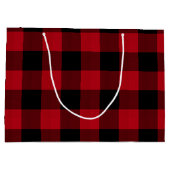 ワイルドワンダートクリスマスレッドバッファロープレイドID604 ラージペーパーバッグ (裏面)