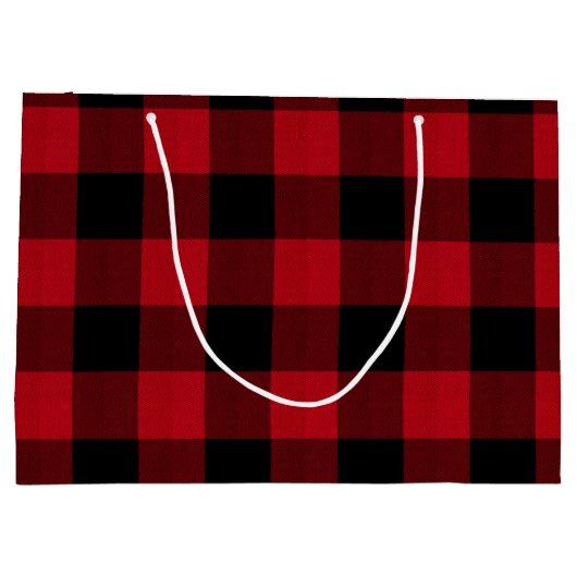 ワイルドワンダートクリスマスレッドバッファロープレイドID604 ラージペーパーバッグ (裏面)