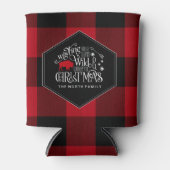 ワイルドワンダートクリスマスレッドバッファロープレイドID604 缶クーラー (正面)