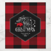 ワイルドワンダートクリスマスレッドプレイドID604 ワインラベル (シングルラベル)