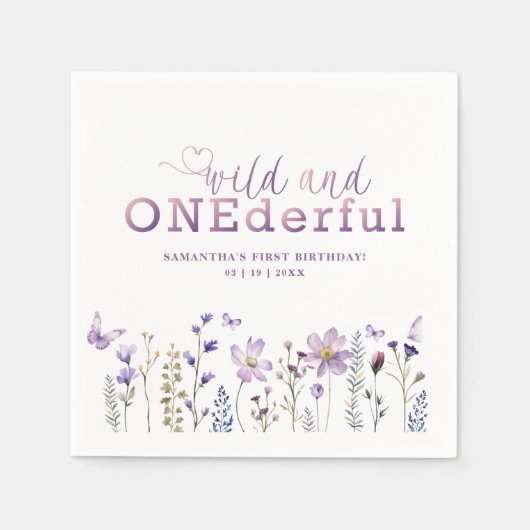 ワイルドワンダーフル1th誕生日パーティーナプキンス スタンダードカクテルナプキン (正面)