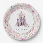 ワイルドワンティーピーの誕生日パーティー招待状 ペーパープレート (正面)