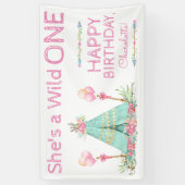 ワイルドワンティーピー1st誕生日誕生日バナー 横断幕 (縦)