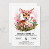 ワイルドワンディアアドベンチャーガール誕生日 招待状 (正面/裏面)