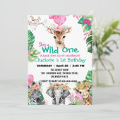 ワイルドワンディアサファリジャングル第1動物誕生日 招待状 (スタンド正面)