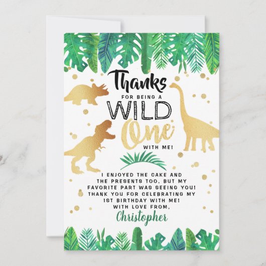 ワイルドワンディオナンスボーイズファースト誕生日 サンキューカード (正面)
