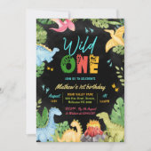 ワイルドワンディノパーティーボーイダノサンダース1歳の誕生日 招待状 (正面)