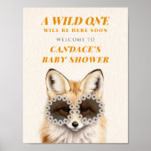 ワイルドワンデイジーキツネベビーシャワーウェルカム ポスター (正面)