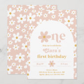 ワイルドワンデイジー誕生日招待状 |最初 招待状 (正面/裏面)