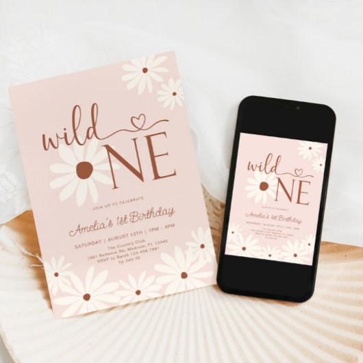 ワイルドワンデイジー1歳の誕生日 招待状