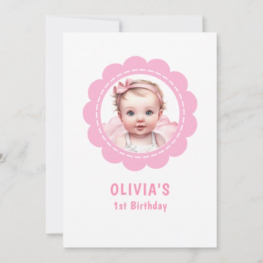 ワイルドワンデイジー1stバースデーフォト 招待状 (裏面)