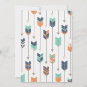 ワイルドワントライバルアローズ誕生日パーティブルーグリーン 招待状 (裏面)