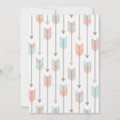 ワイルドワントライバルアローズ誕生日パーティーピンクグレー 招待状 (裏面)