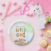 ワイルドワントライバルウッドランド誕生日紙プレート ペーパープレート (パーティー)