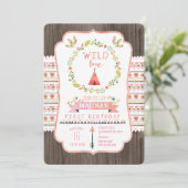 ワイルドワントライバルガールバースデーパーティ招待状 招待状 (スタンド正面)