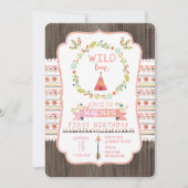ワイルドワントライバルガールバースデーパーティ招待状 招待状 (正面)