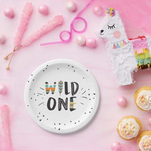 ワイルドワントライバルファースト誕生日紙プレートボホ ペーパープレート (パーティー)