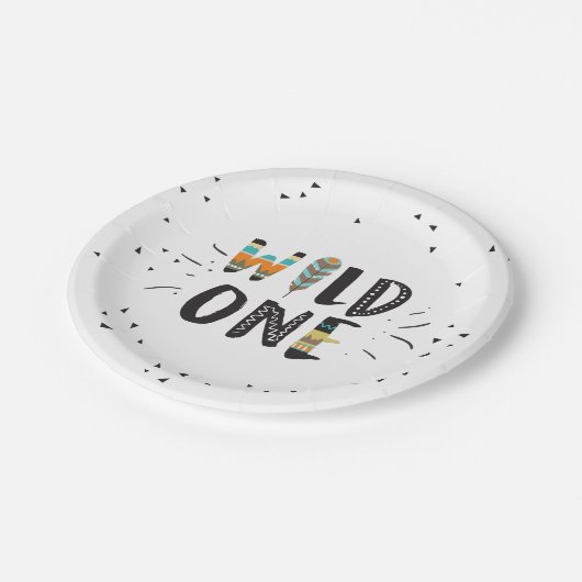 ワイルドワントライバルファースト誕生日紙プレートボホ ペーパープレート (アングル)