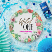 ワイルドワントロピカルアニマル1歳パーティー ペーパープレート (パーティー)