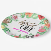 ワイルドワントロピカルアニマル1歳パーティー ペーパープレート (アングル)