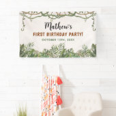 ワイルドワントロピカルサファリファースト誕生日 横断幕 (インサイチュ)