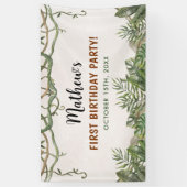 ワイルドワントロピカルサファリファースト誕生日 横断幕 (縦)