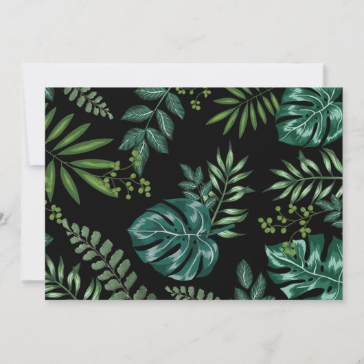 ワイルドワントロピカルジャングルサファリ1st誕生日パーティー 招待状 (裏面)