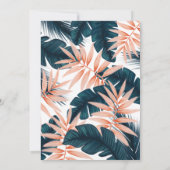 ワイルドワントロピカルジャングルピンクモンスター誕生日 招待状 (裏面)