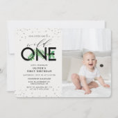 ワイルドワントロピカルモダン第1誕生日の写真 招待状 (正面)