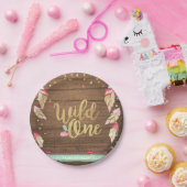 ワイルドワント部族金ゴールド最初の誕生日紙プレート ペーパープレート (パーティー)