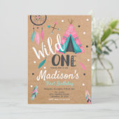 ワイルドワンドリームキャッチャーのテペ誕生日招待状 招待状 (スタンド正面)