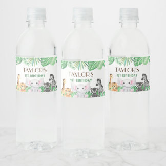 ワイルドワンニュートラルお祝い – サファリアドベンチャー！ ペットボトルラベル