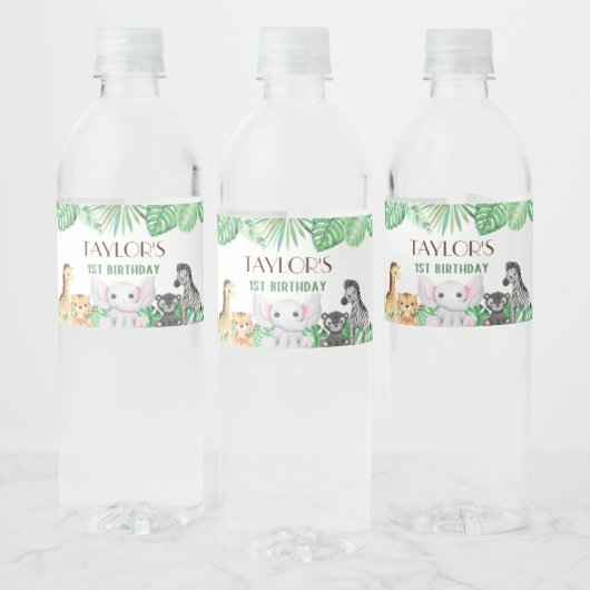 ワイルドワンニュートラルお祝い – サファリアドベンチャー! ペットボトルラベル (ボトル)