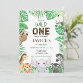 ワイルドワンニュートラルお祝い – サファリアドベンチャー！ 招待状 (スタンド正面)