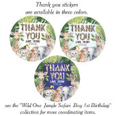 ワイルドワンネイビーブルーボーイ1歳の誕生日の感謝していお願い ラウンドシール