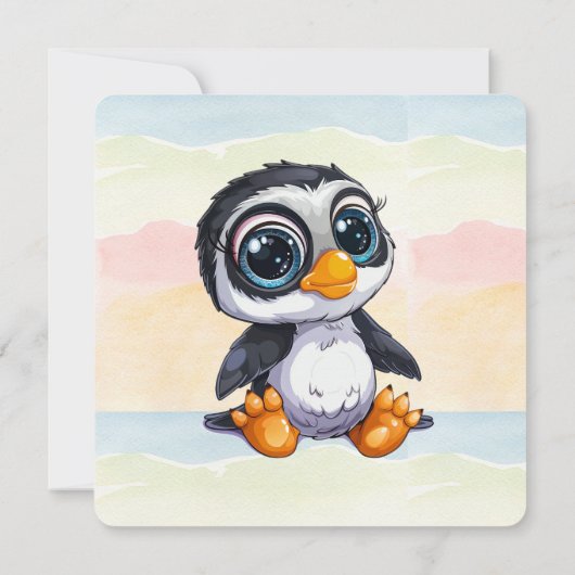 ワイルドワンハッピーおもしろいウッドランドアニマルズウォーター色 サンキューカード (裏面)