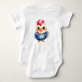 ワイルドワンハッピーおもしろいウッドランドアニマルズウォーター色 ベビーボディスーツ (裏面)